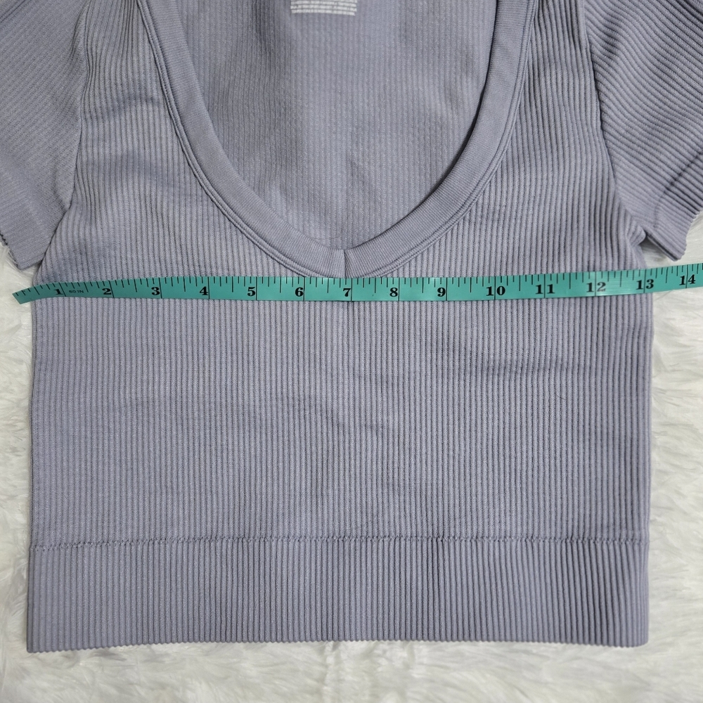 Gray Ribbed Knit Top - Picture 2 of 5